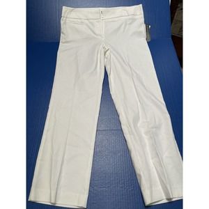 Counterparts Women Size 12 White Pants Straight Leg Stretch NEW
